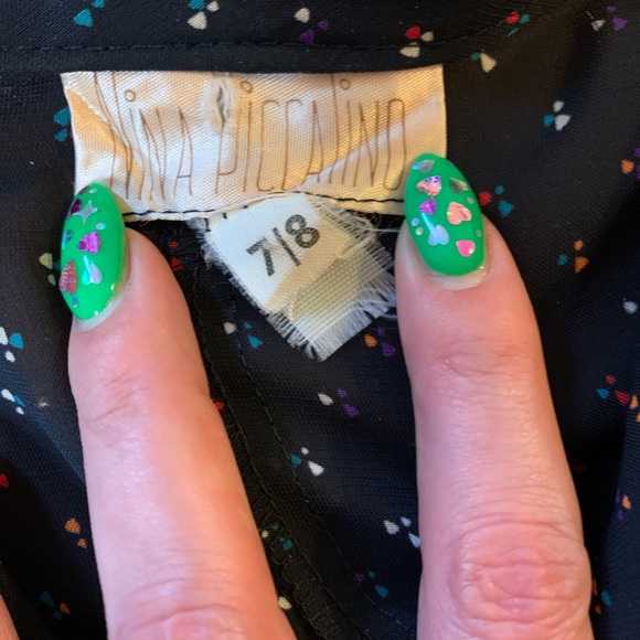 80s sheer patterned office dress so cute 7/8 - Picture 4 of 4